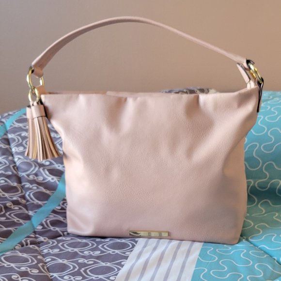 Anne Klein - Pink - Gold Detail - Hobo Crossbody Purse Bag - Picture 6 of 15